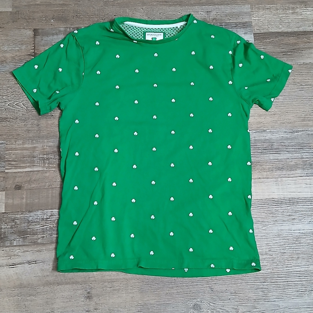 Denim & Flower Green Tee with White Clover‎ Accents